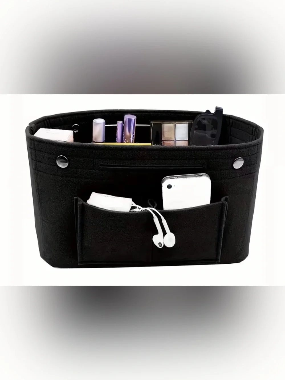 Navy Blue Felt Tote Organizer Insert